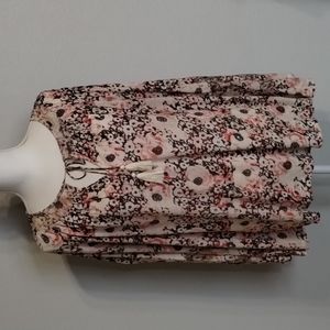 Lucky Brand Bohemian Style Bell Sleeve Floral Tassel Size 1X